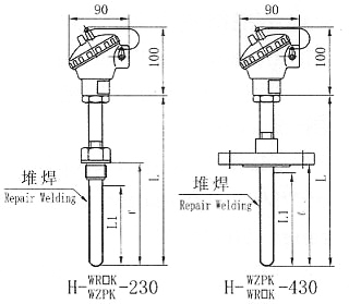 鎧裝耐磨熱電偶（阻）